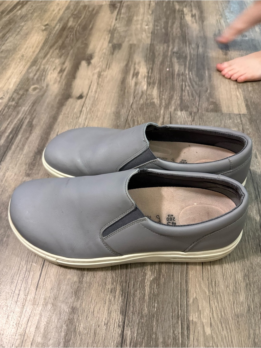 Birkenstock Men’s Oswego Gray Natural Leather Regular Width Size 43 (9.5-10) - Picture 2 of 6